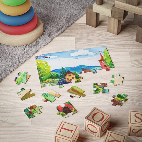 30-Piece Kids Puzzle – Colorful Village Scene Montessori Puzzle for Toddlers & Preschoolers