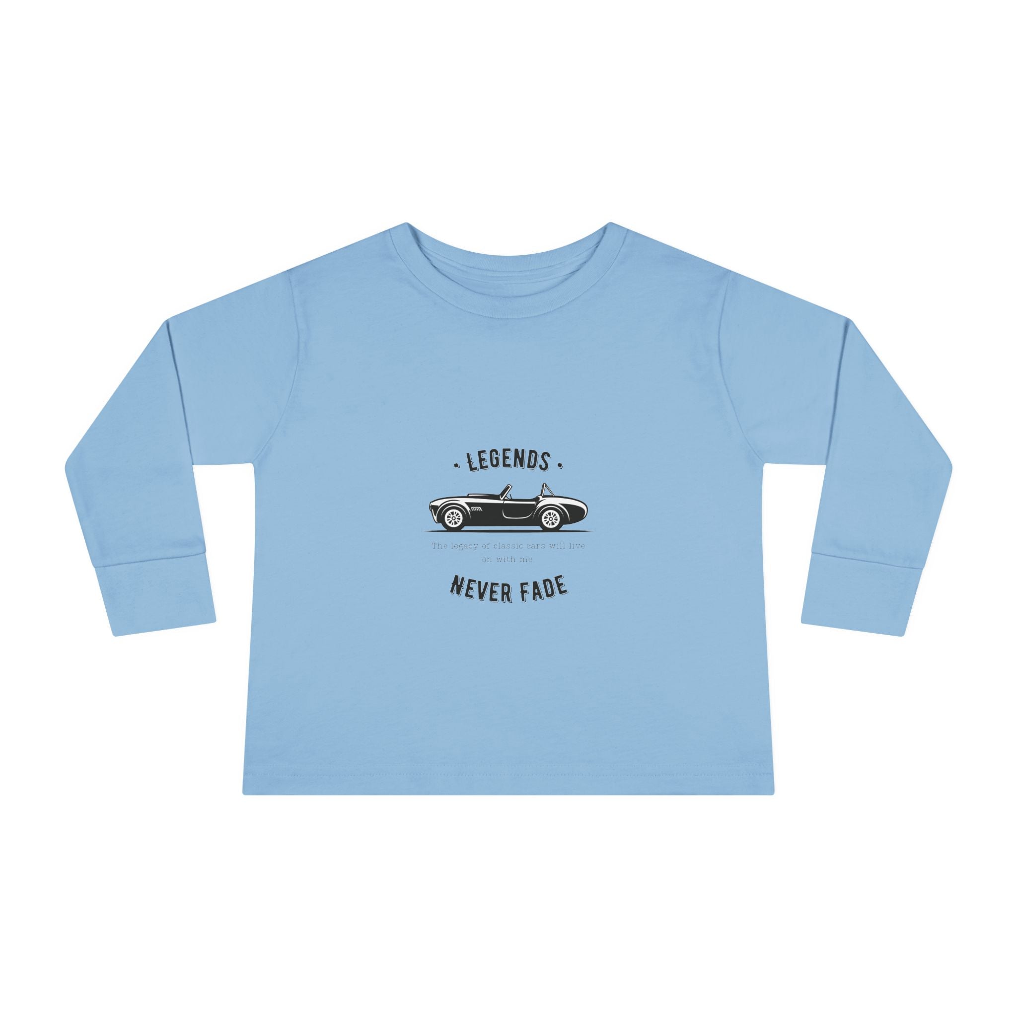 Toddler Long Sleeve Tee — 'Legends Never Fade' Vintage Car
