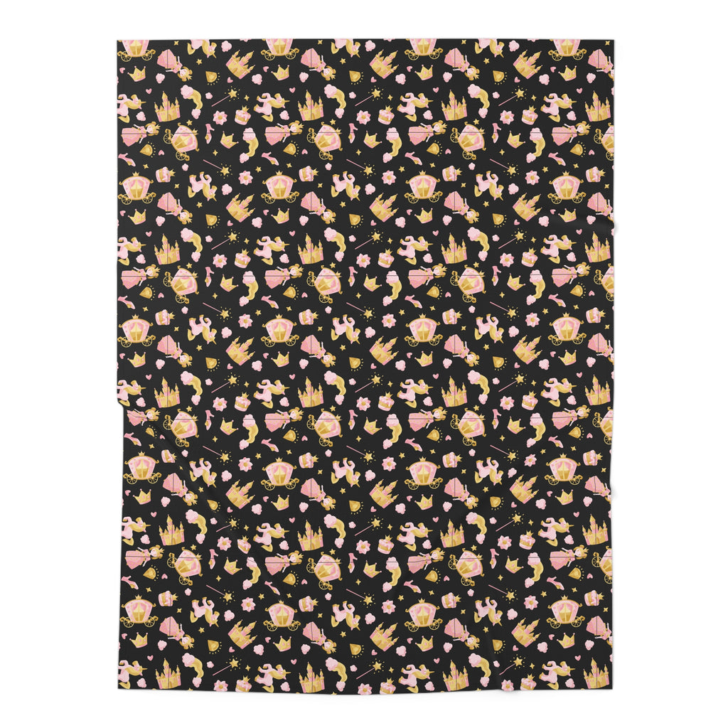 Princess Unicorn Baby Swaddle Blanket – Pink Crowns & Stars Newborn Wrap