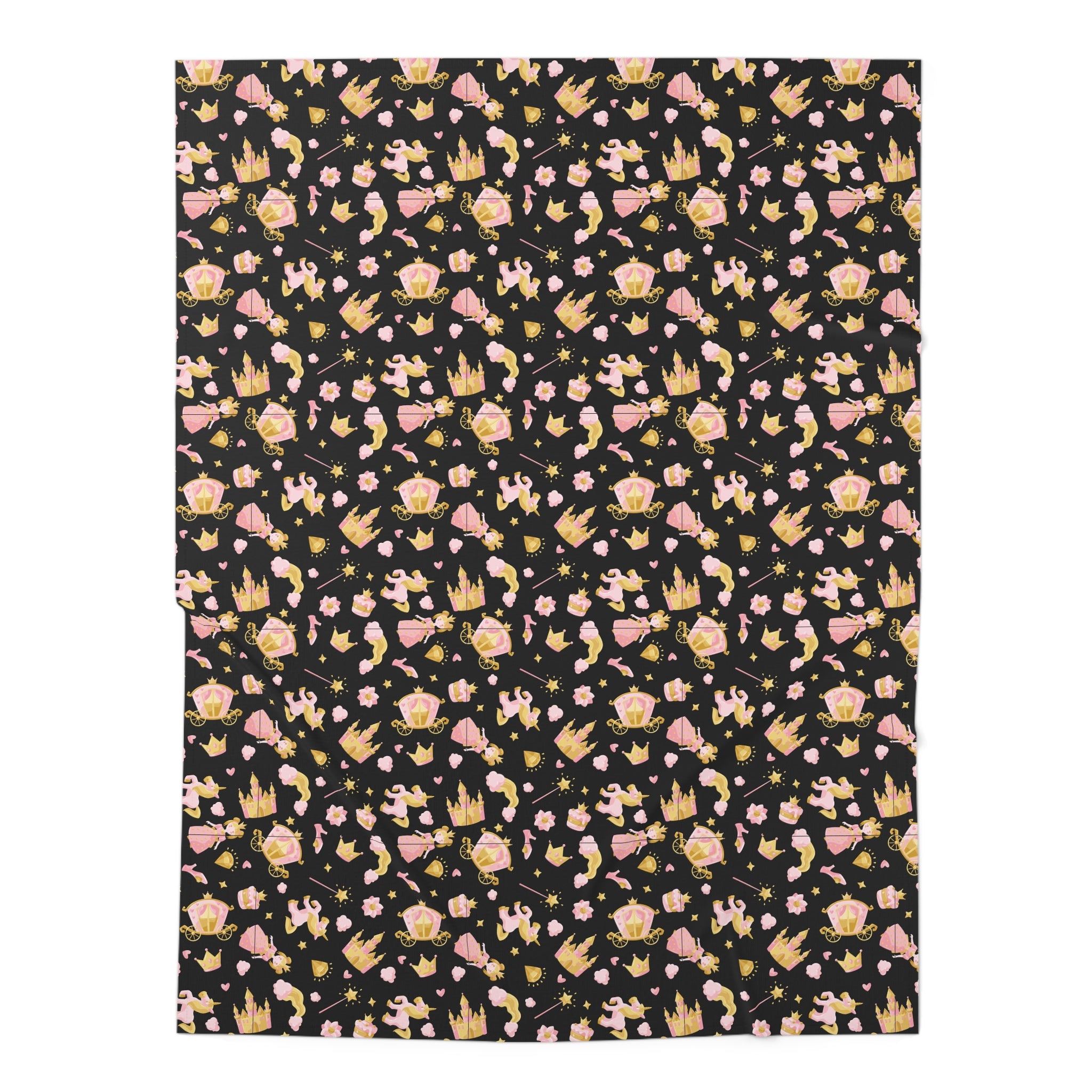 Princess Unicorn Baby Swaddle Blanket – Pink Crowns & Stars Newborn Wrap