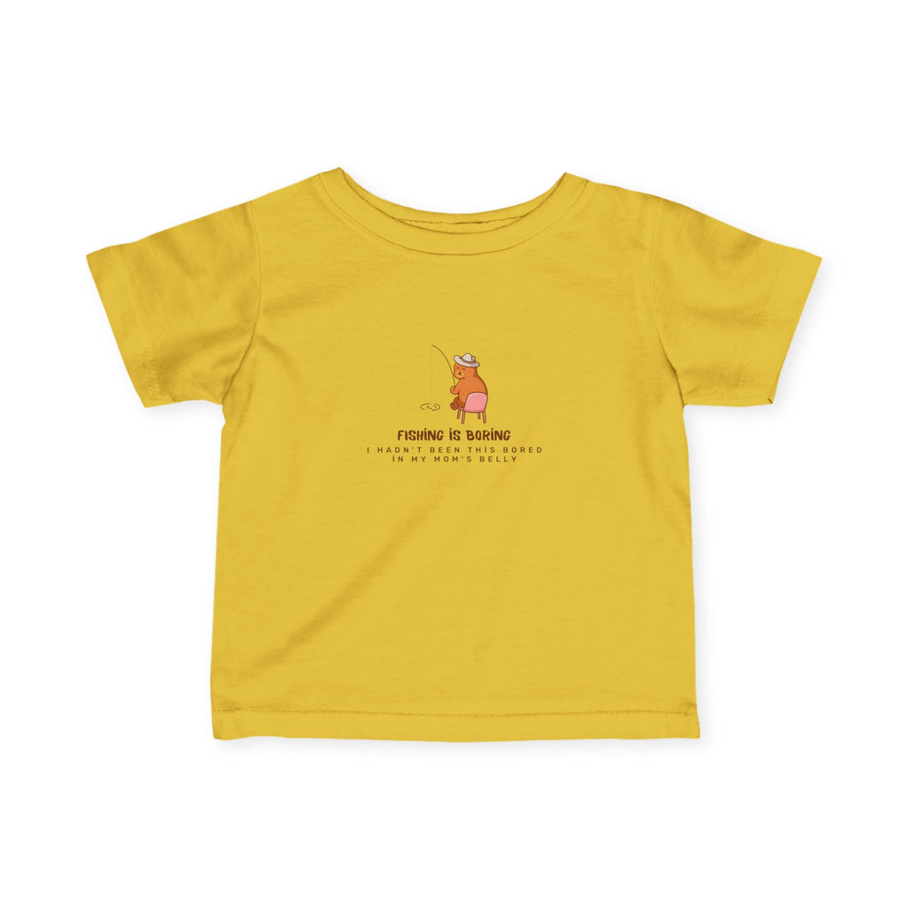Infant Tee – Fıshing is boring "Cute Bear" Baby Shirt