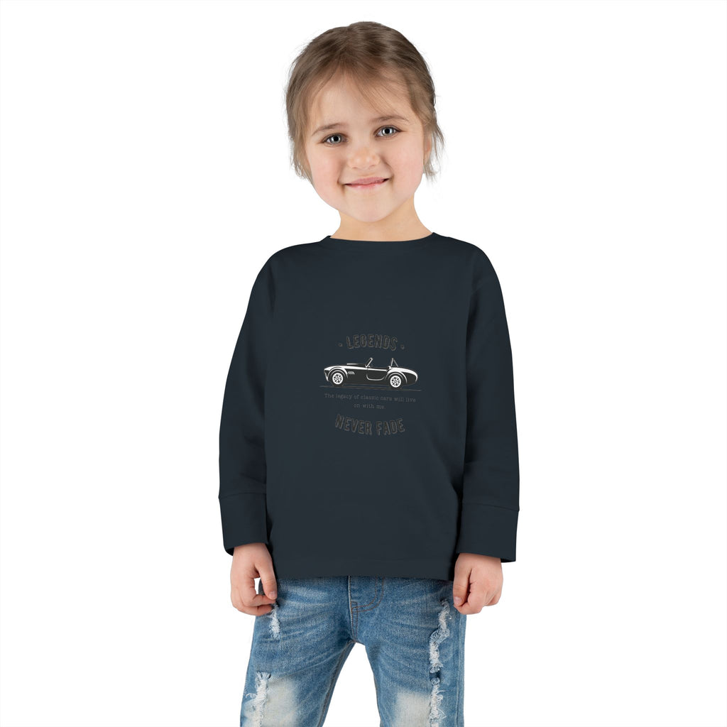 Toddler Long Sleeve Tee — 'Legends Never Fade' Vintage Car