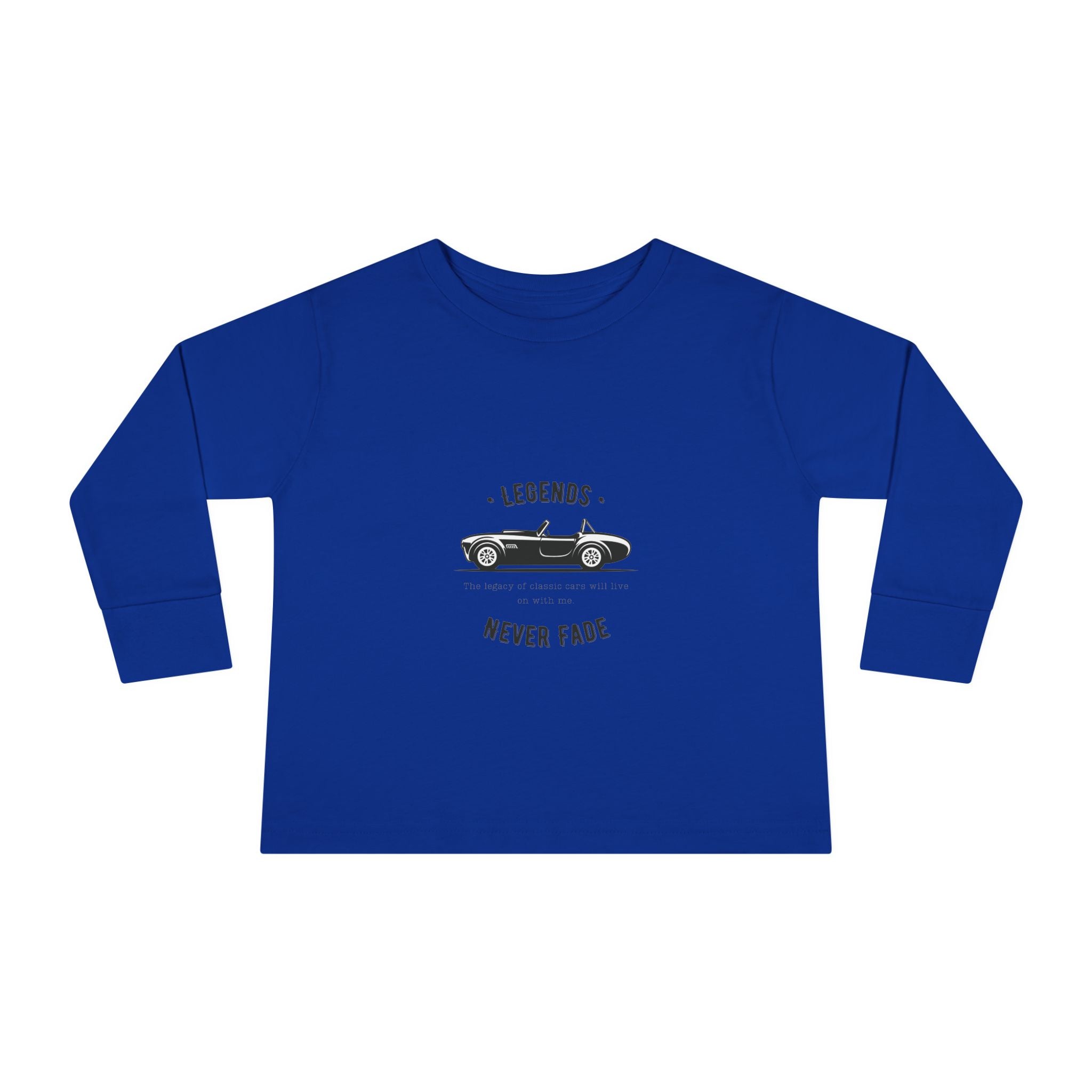 Toddler Long Sleeve Tee — 'Legends Never Fade' Vintage Car