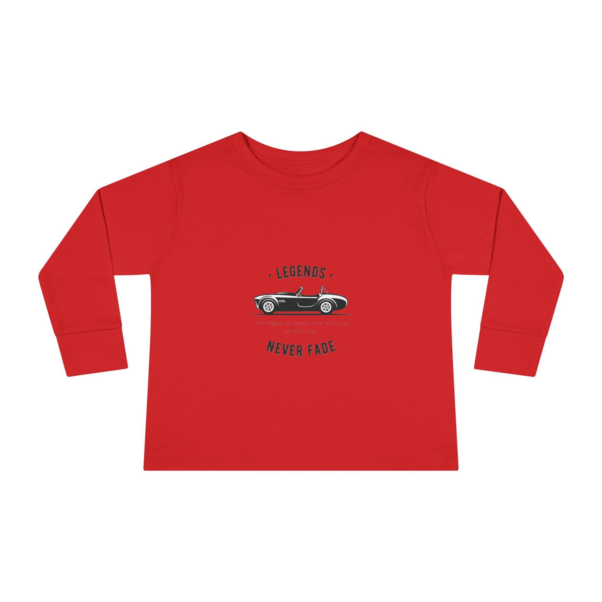 Toddler Long Sleeve Tee — 'Legends Never Fade' Vintage Car