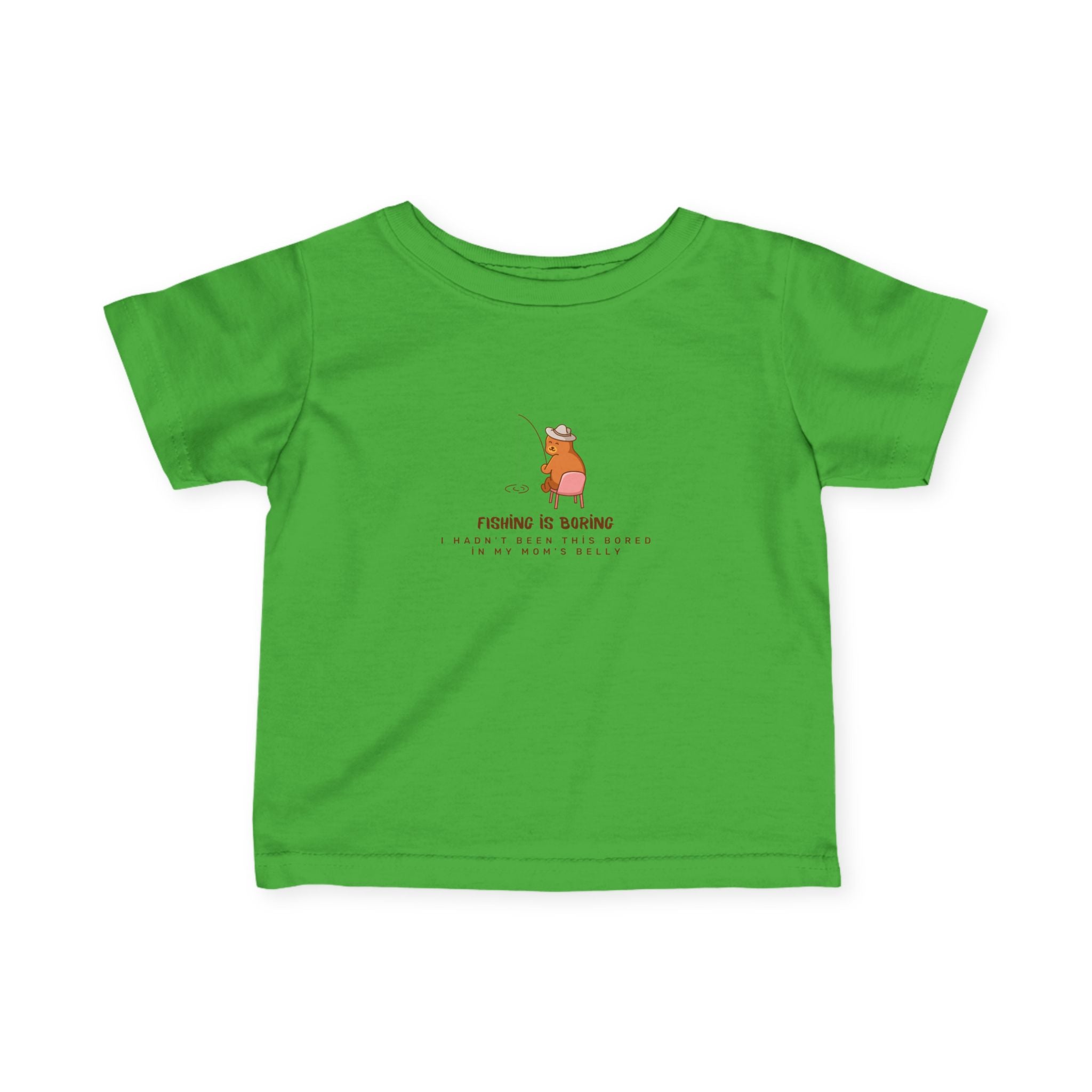 Infant Tee – Fıshing is boring "Cute Bear" Baby Shirt