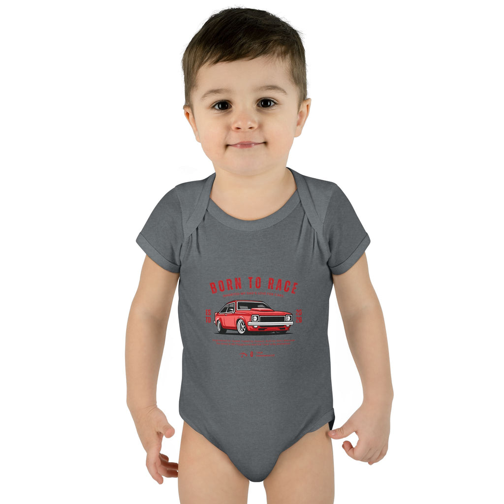 Baby Bodysuit - "Born to Race" Red Muscle Car Infant Onesie