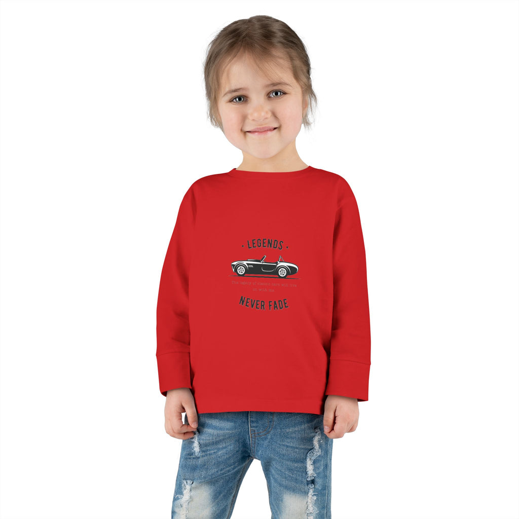 Toddler Long Sleeve Tee — 'Legends Never Fade' Vintage Car