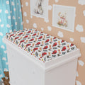 Baby Changing Pad Cover — Red Vintage Cars & Road Signs Nursery Crib Sheet