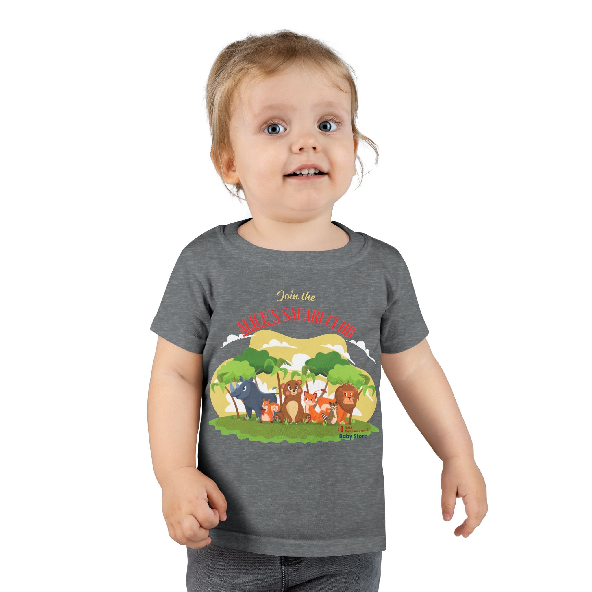 Toddler T-Shirt – Cute Safari Animal Crew Graphic Tee (Join the Wild Safari Club)