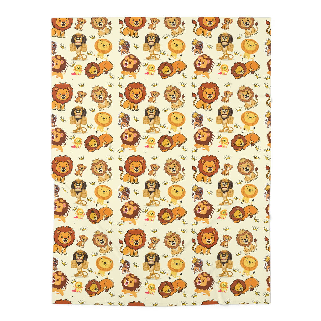 Lion Pattern Baby Swaddle Blanket — Cute Safari Nursery Swaddle for Newborns