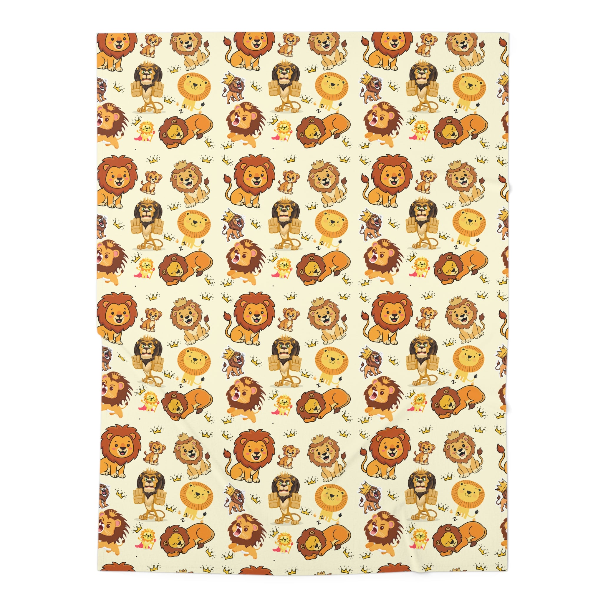 Lion Pattern Baby Swaddle Blanket — Cute Safari Nursery Swaddle for Newborns
