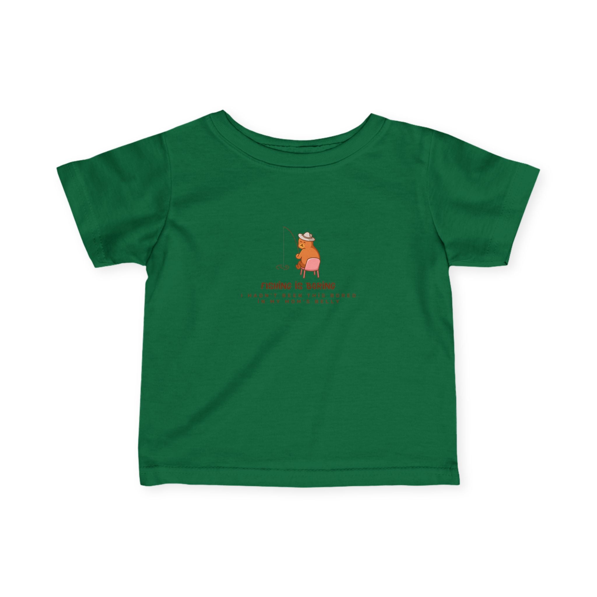 Infant Tee – Fıshing is boring "Cute Bear" Baby Shirt