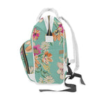 Floral Personalized Diaper Backpack — Multifunctional Baby Bag