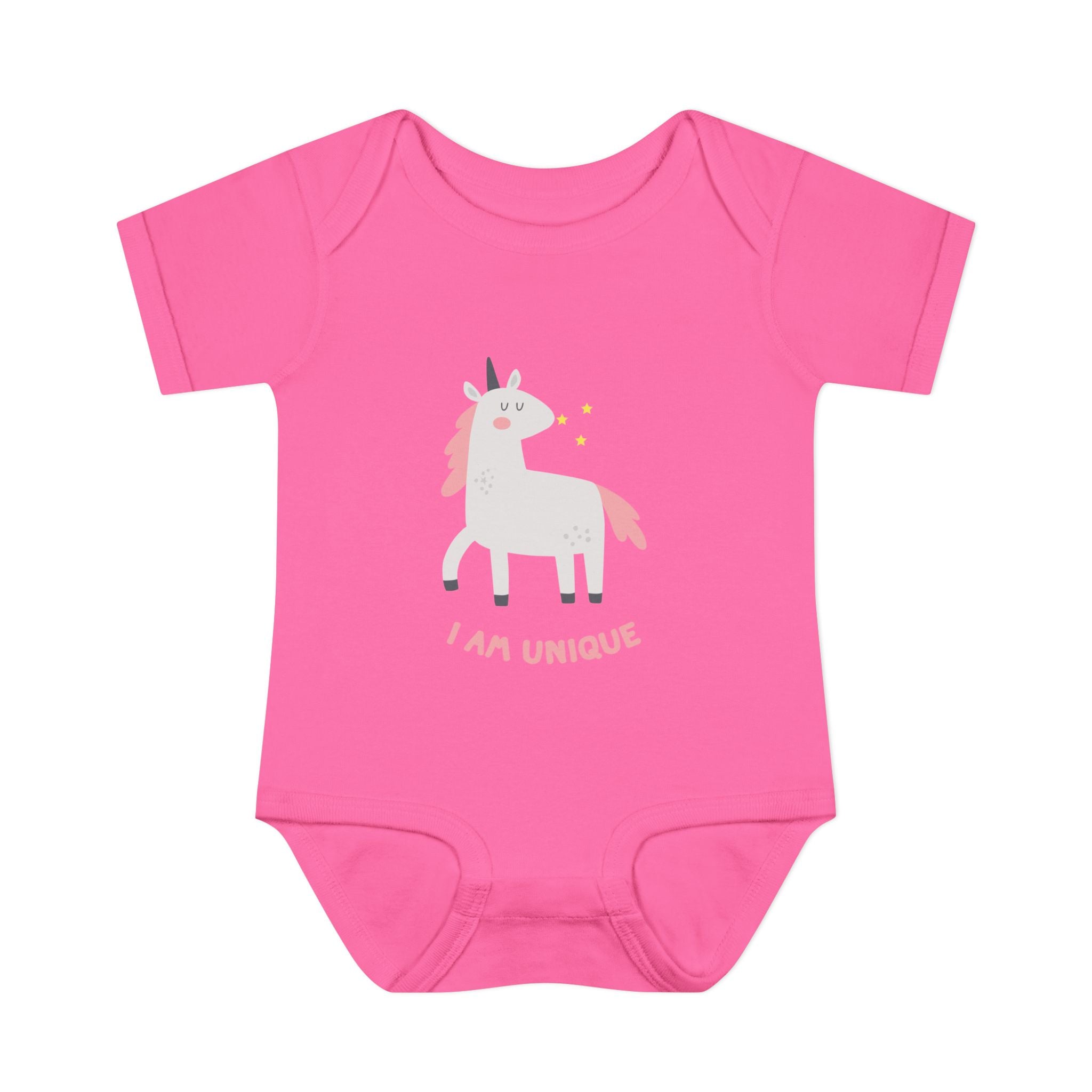 I Am Unique Unicorn Infant Bodysuit – Cute Pink Baby Onesie for Newborns & Baby Showers
