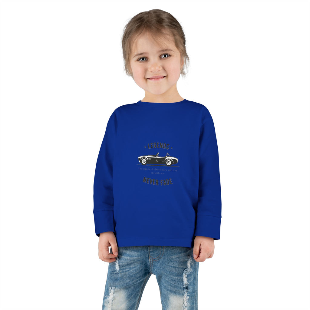 Toddler Long Sleeve Tee — 'Legends Never Fade' Vintage Car