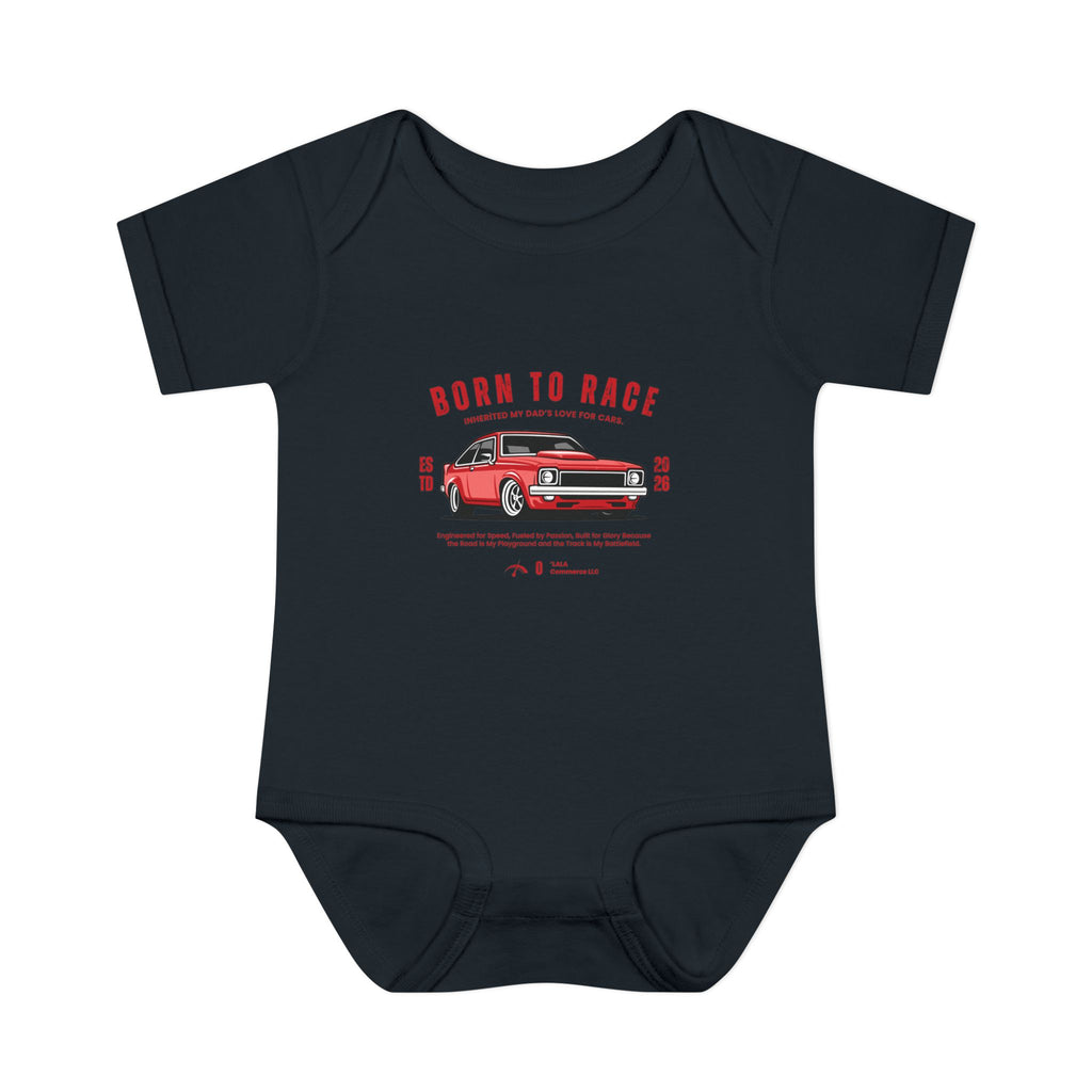 Baby Bodysuit - "Born to Race" Red Muscle Car Infant Onesie