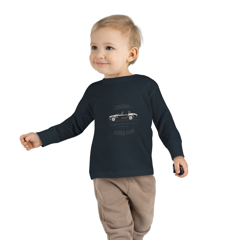 Toddler Long Sleeve Tee — 'Legends Never Fade' Vintage Car