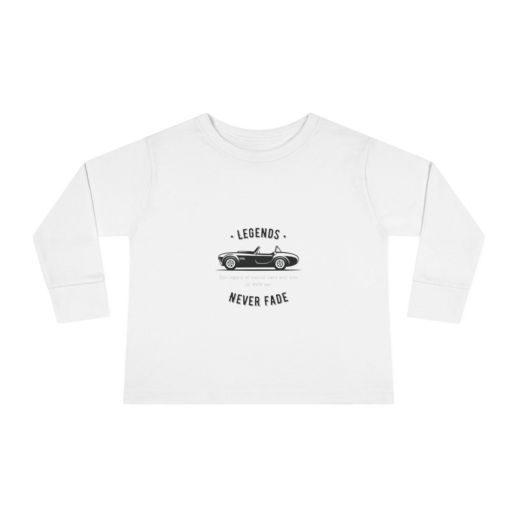 Toddler Long Sleeve Tee — 'Legends Never Fade' Vintage Car
