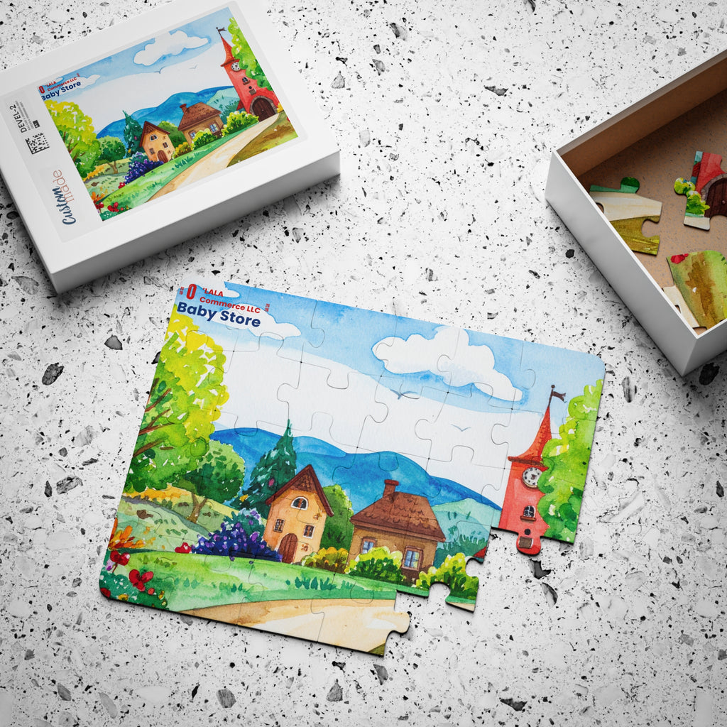30-Piece Kids Puzzle – Colorful Village Scene Montessori Puzzle for Toddlers & Preschoolers