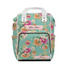 Floral Personalized Diaper Backpack — Multifunctional Baby Bag