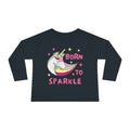 Toddler Long Sleeve Tee — "Born to Sparkle" Unicorn Rainbow Shirt