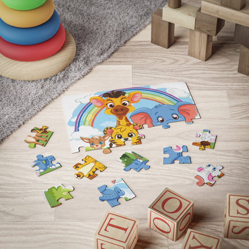 30-Piece Kids Animal Puzzle — Rainbow Safari Toddler Jigsaw