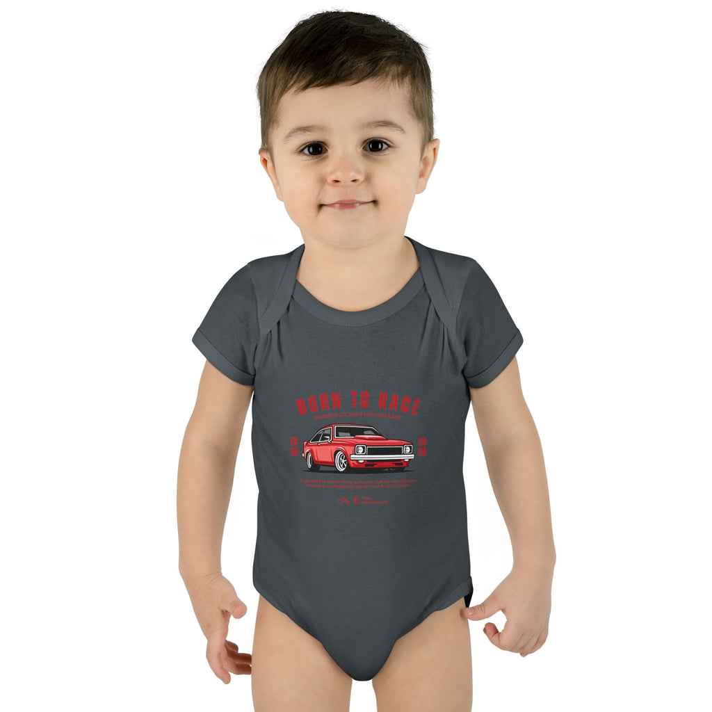 Baby Bodysuit - "Born to Race" Red Muscle Car Infant Onesie