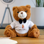 Plush Teddy Bear with 'Fishing Is Boring' T-Shirt — Cute Gift for Kids & Fishing Fans