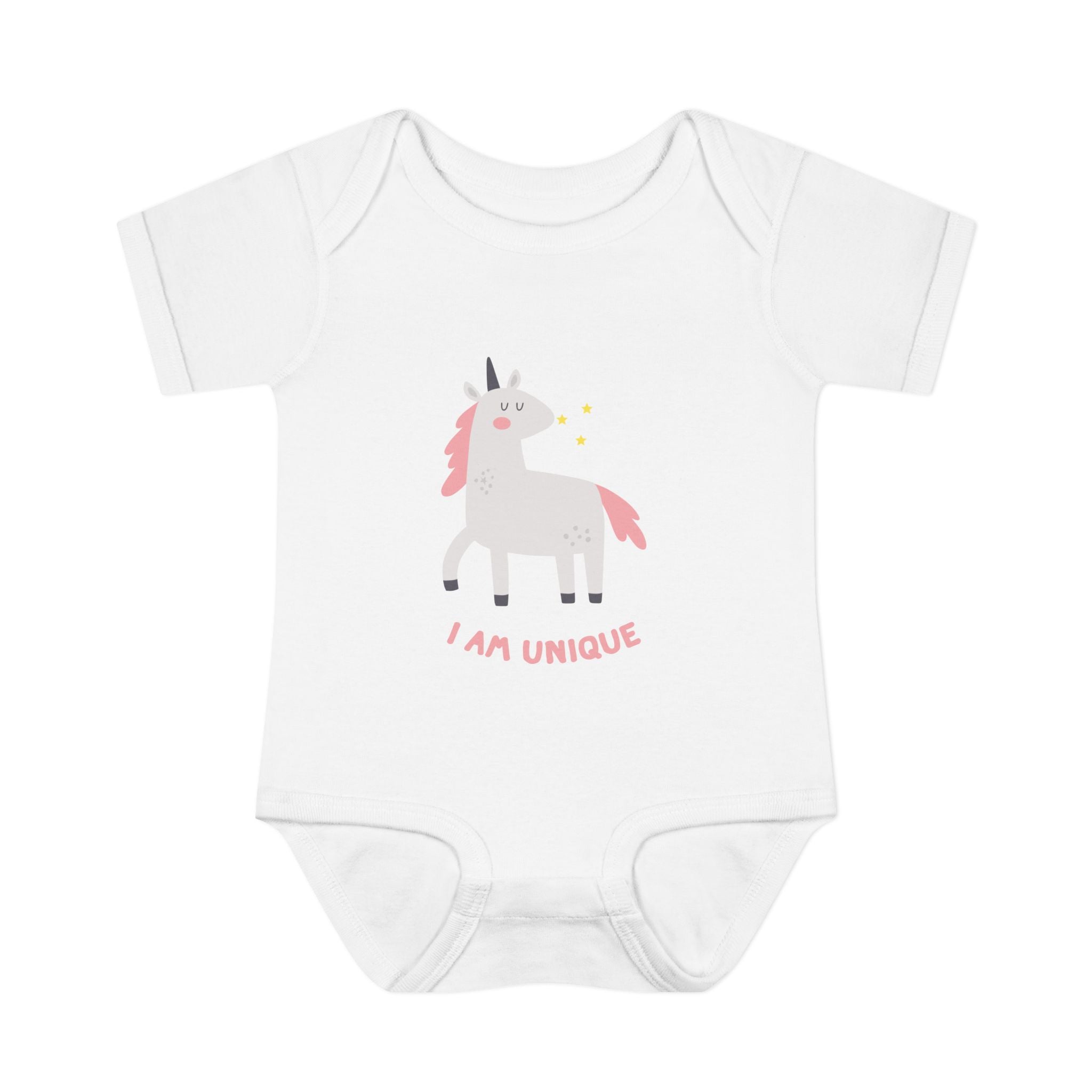 I Am Unique Unicorn Infant Bodysuit – Cute Pink Baby Onesie for Newborns & Baby Showers