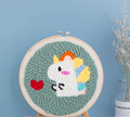 Unicorn Punch Needle Yarn DIY Craft Kit Set