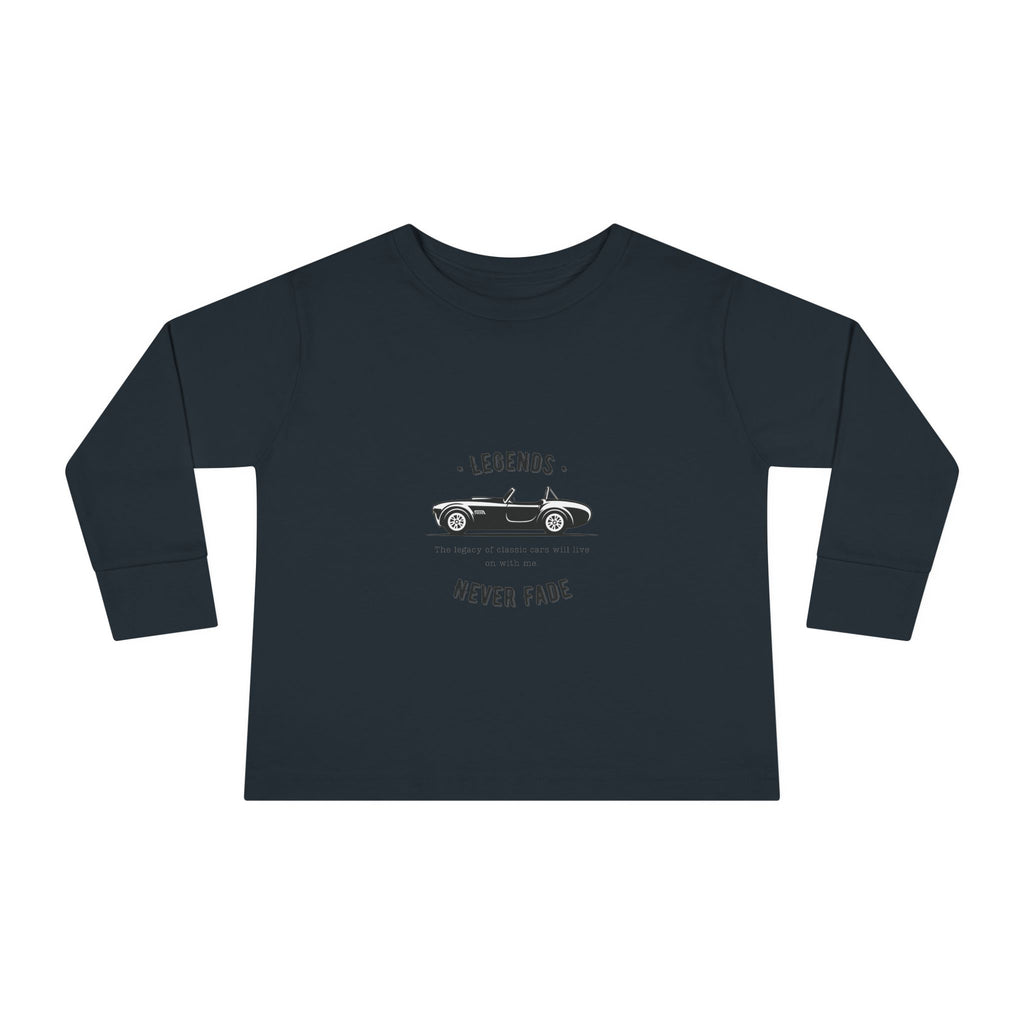 Toddler Long Sleeve Tee — 'Legends Never Fade' Vintage Car