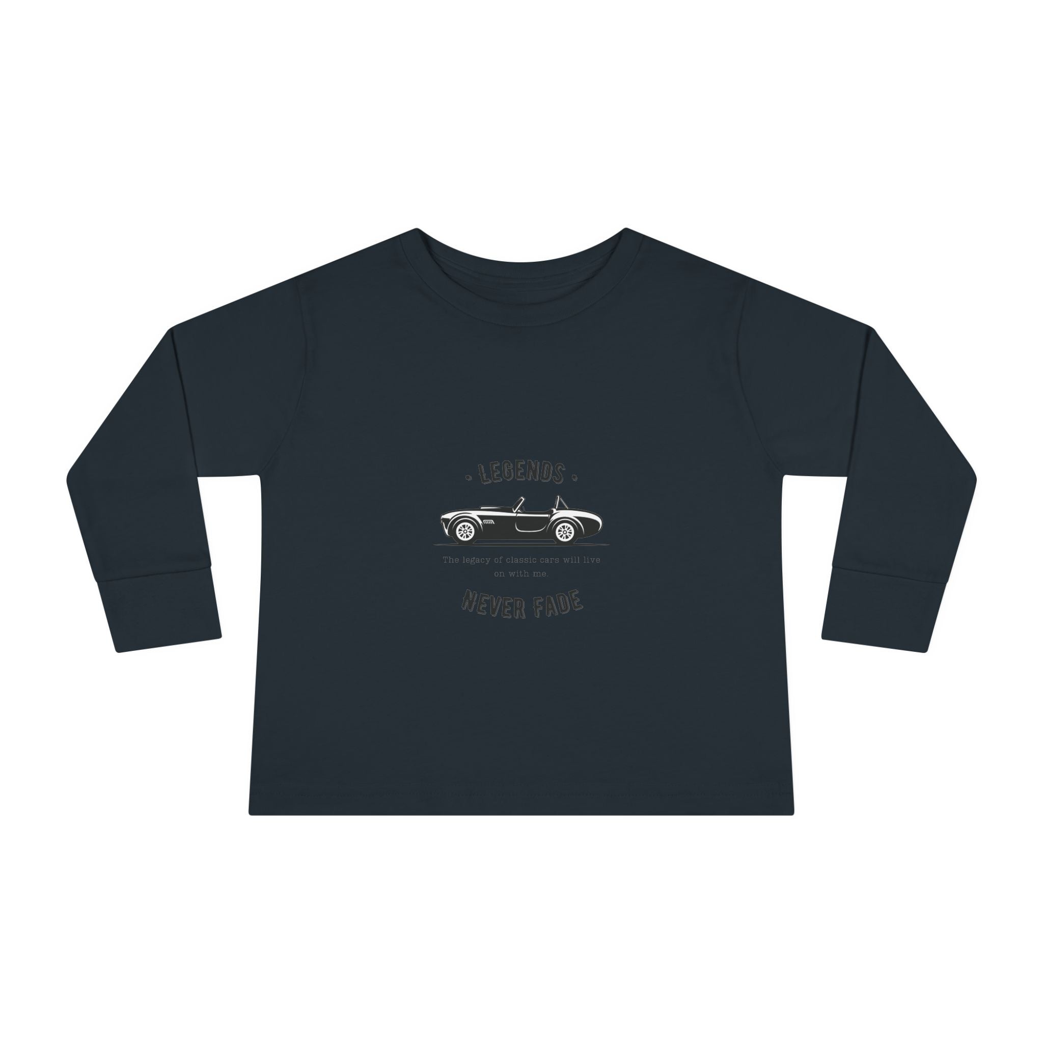 Toddler Long Sleeve Tee — 'Legends Never Fade' Vintage Car