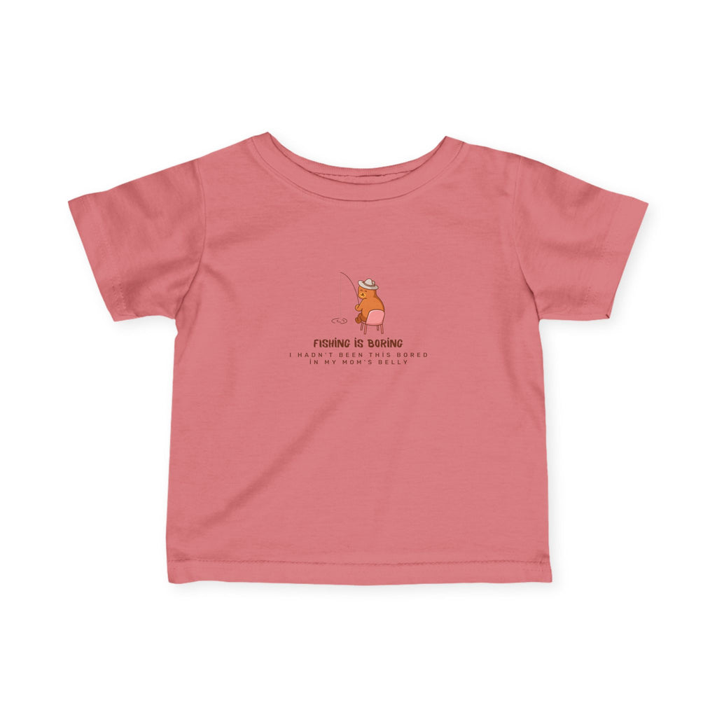 Infant Tee – Fıshing is boring "Cute Bear" Baby Shirt