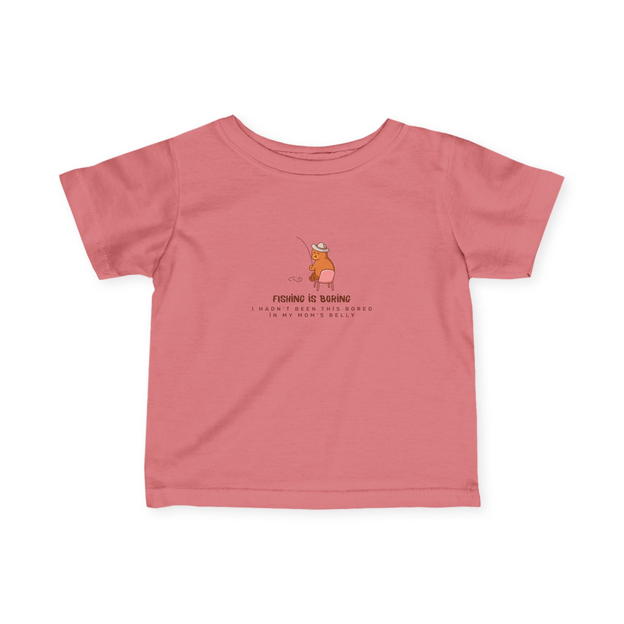 Infant Tee – Fıshing is boring "Cute Bear" Baby Shirt
