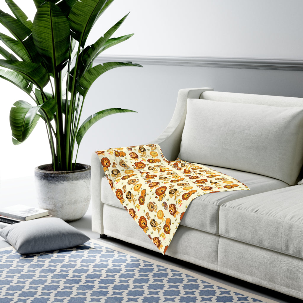 Lion Pattern Baby Swaddle Blanket — Cute Safari Nursery Swaddle for Newborns