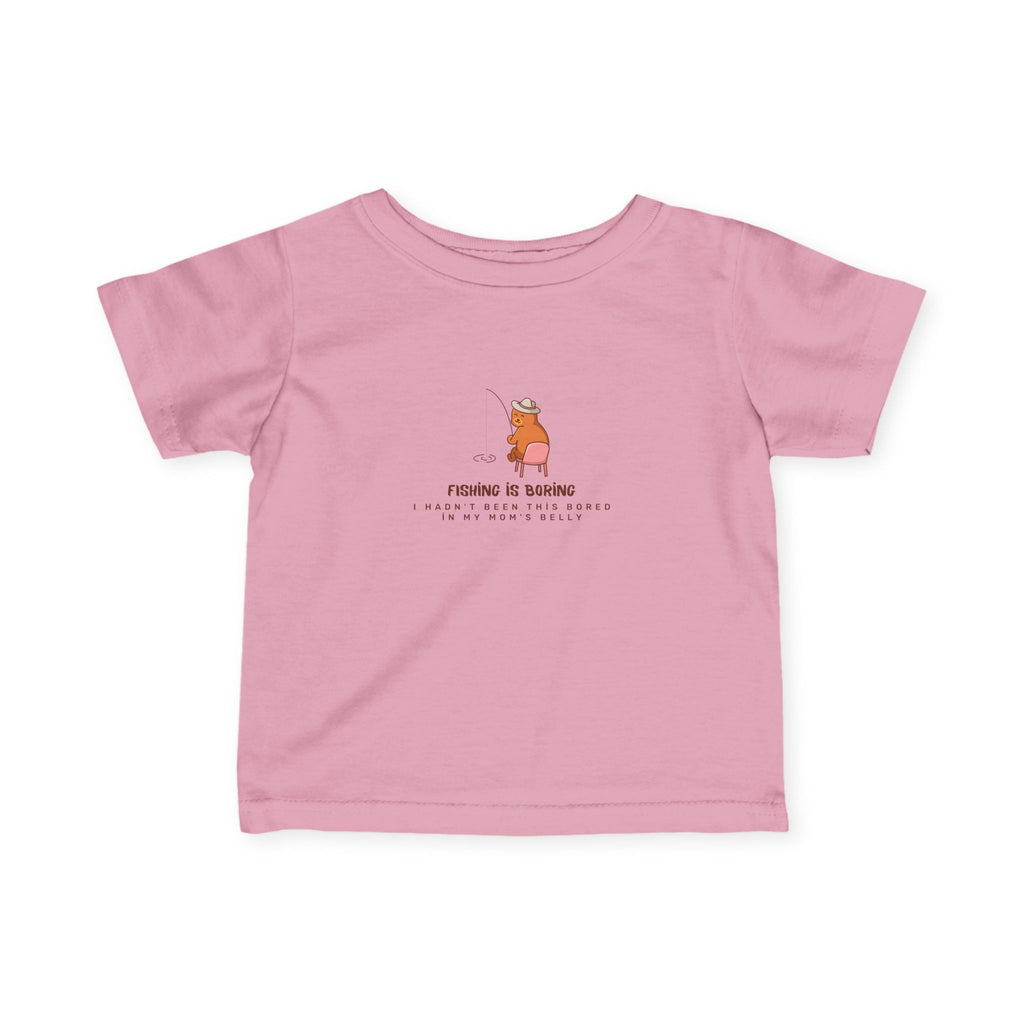 Infant Tee – Fıshing is boring "Cute Bear" Baby Shirt