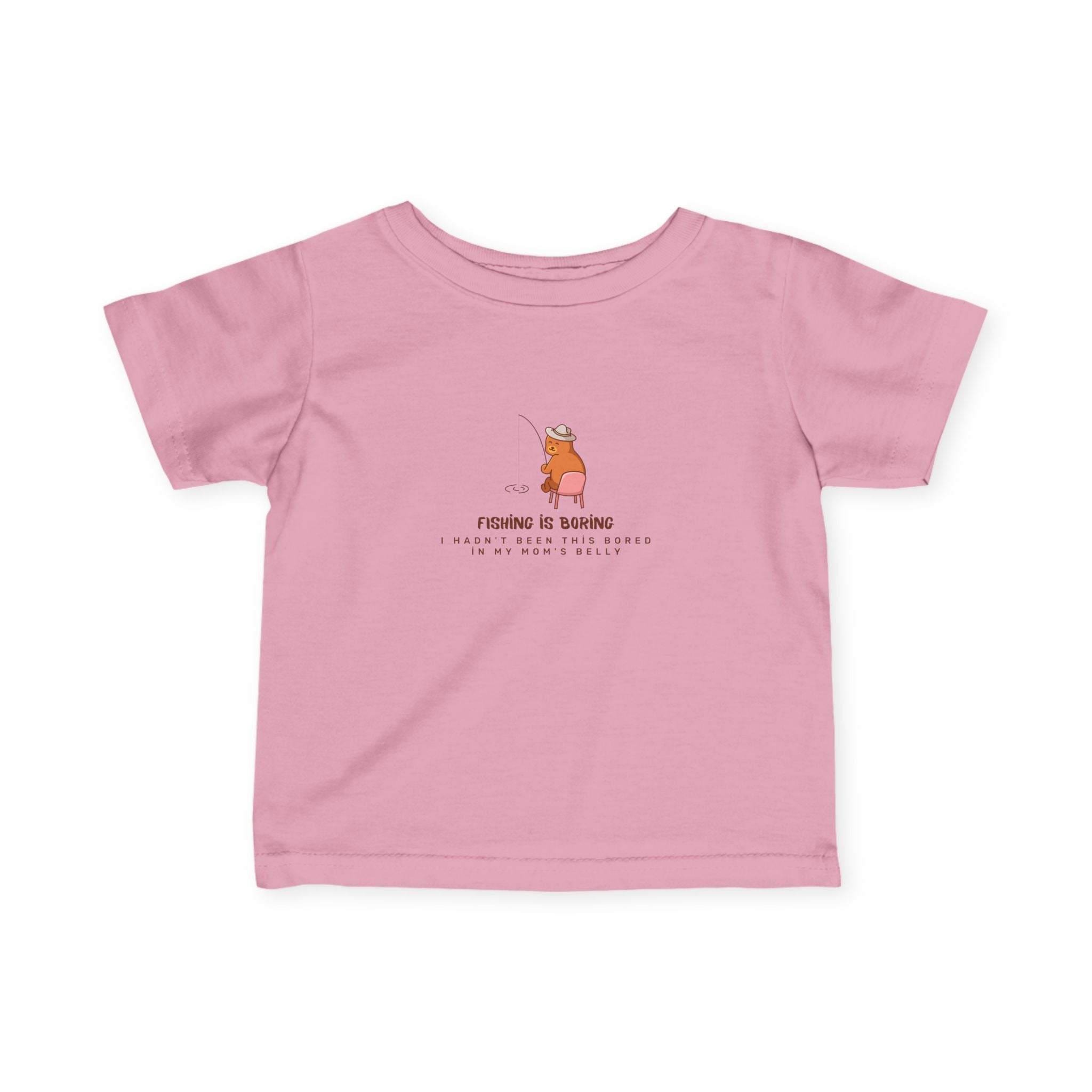 Infant Tee – Fıshing is boring "Cute Bear" Baby Shirt