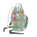 Floral Personalized Diaper Backpack — Multifunctional Baby Bag