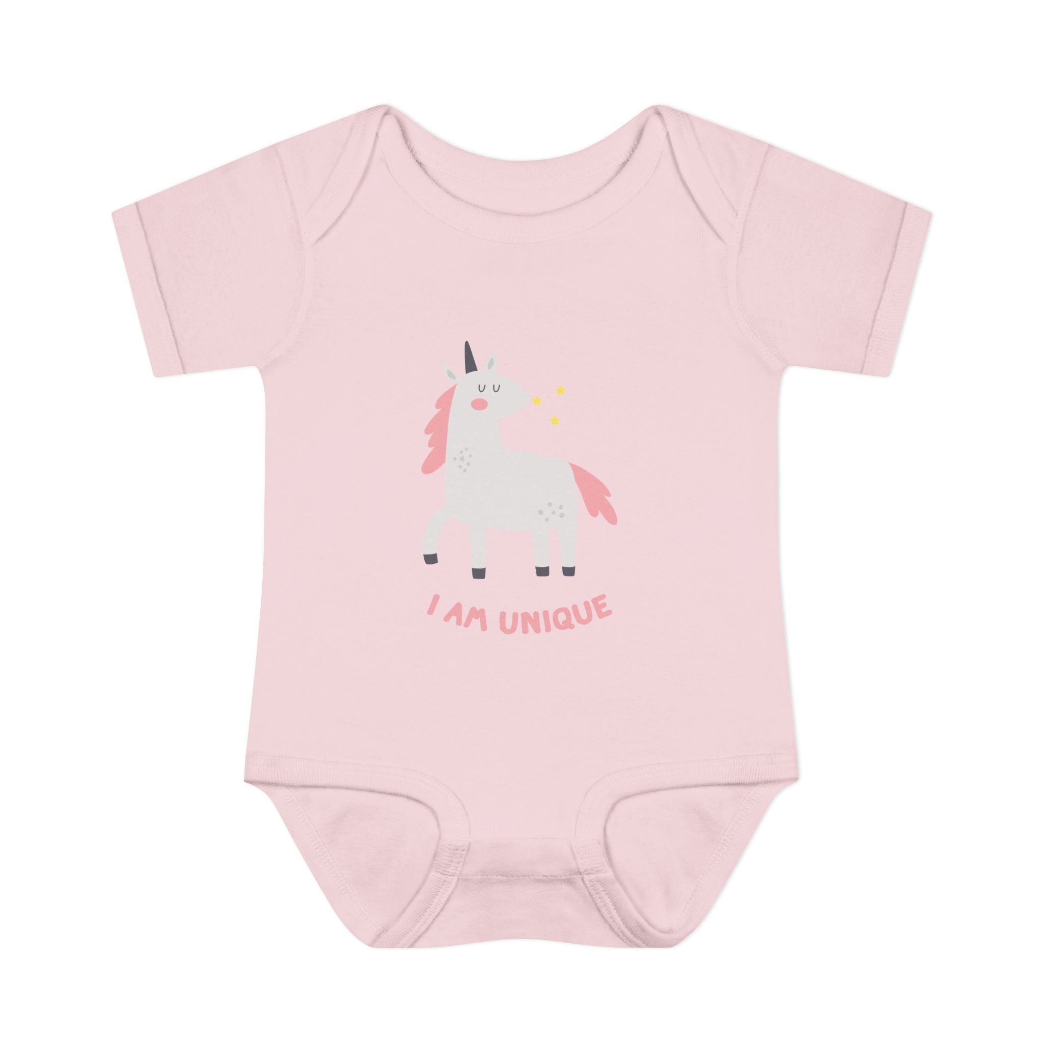 I Am Unique Unicorn Infant Bodysuit – Cute Pink Baby Onesie for Newborns & Baby Showers