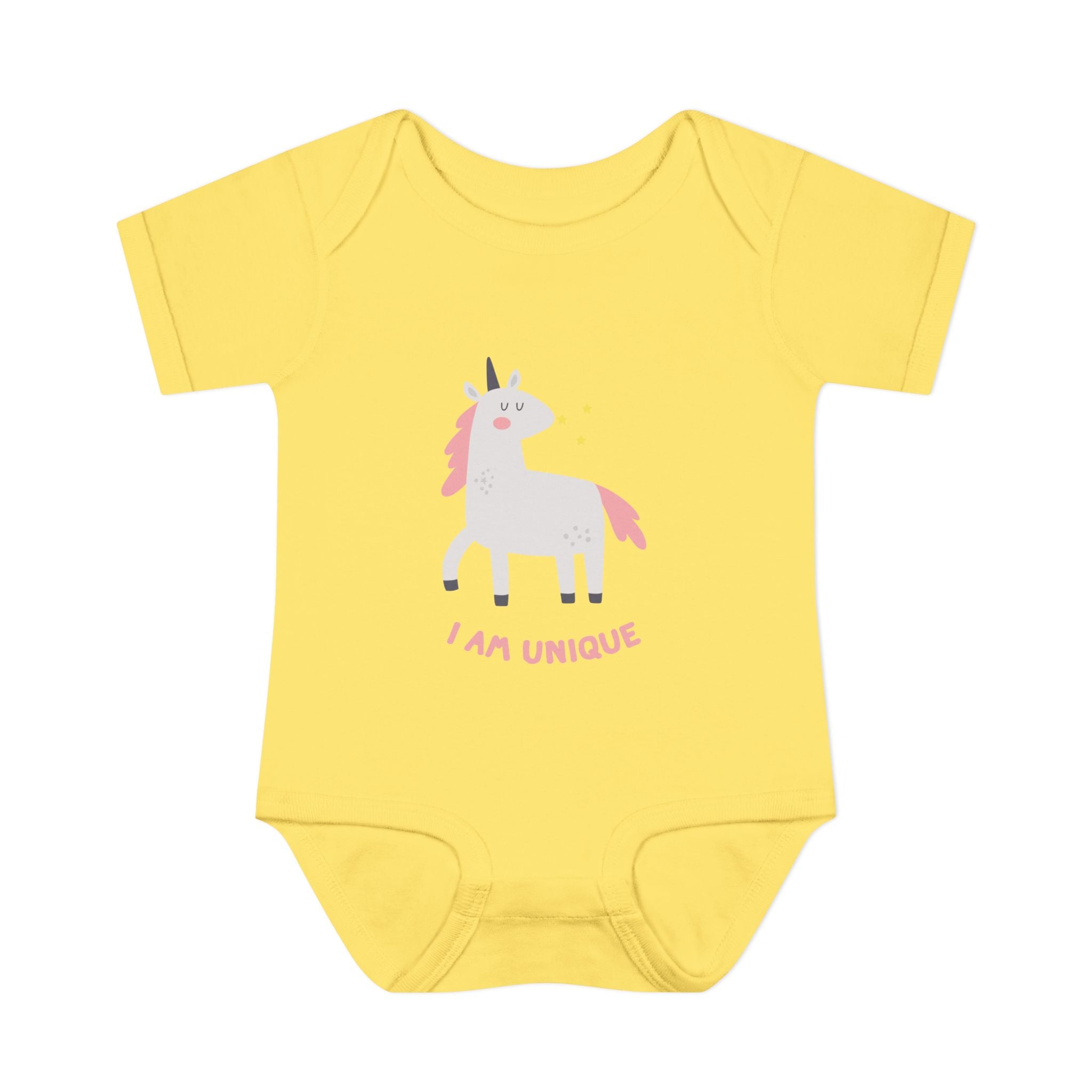 I Am Unique Unicorn Infant Bodysuit – Cute Pink Baby Onesie for Newborns & Baby Showers