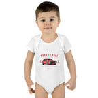Baby Bodysuit - "Born to Race" Red Muscle Car Infant Onesie