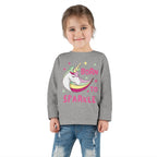 Toddler Long Sleeve Tee — "Born to Sparkle" Unicorn Rainbow Shirt