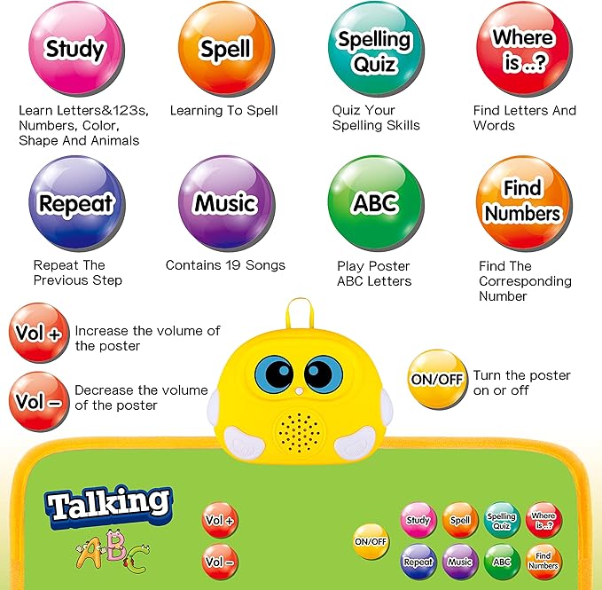 ABC & 123 Interactive Learning Poster