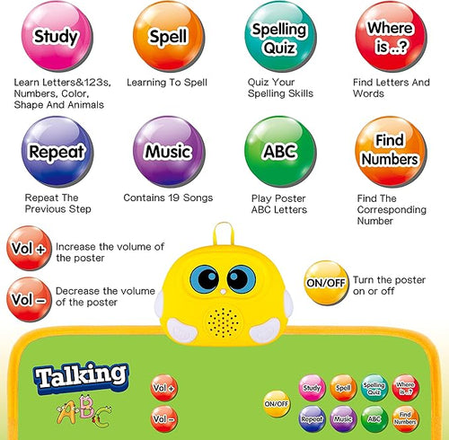 ABC & 123 Interactive Learning Poster