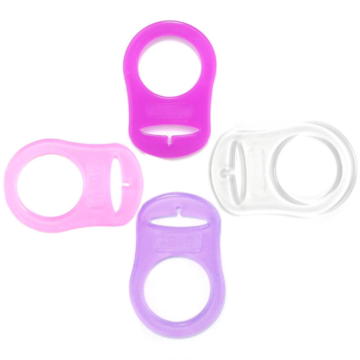 SilkySoother Silicone Pacifier Rings 4-Pack