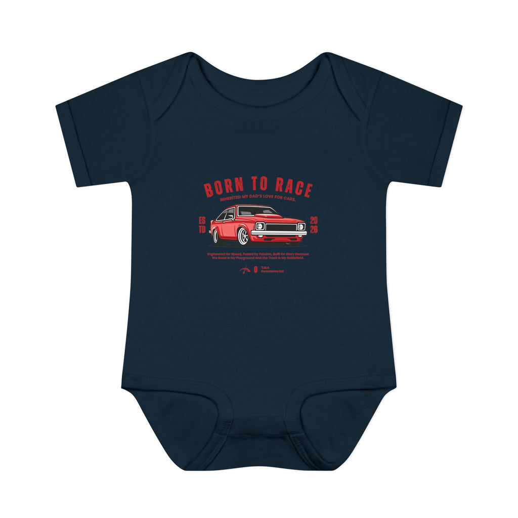 Baby Bodysuit - "Born to Race" Red Muscle Car Infant Onesie