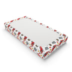 Baby Changing Pad Cover — Red Vintage Cars & Road Signs Nursery Crib Sheet
