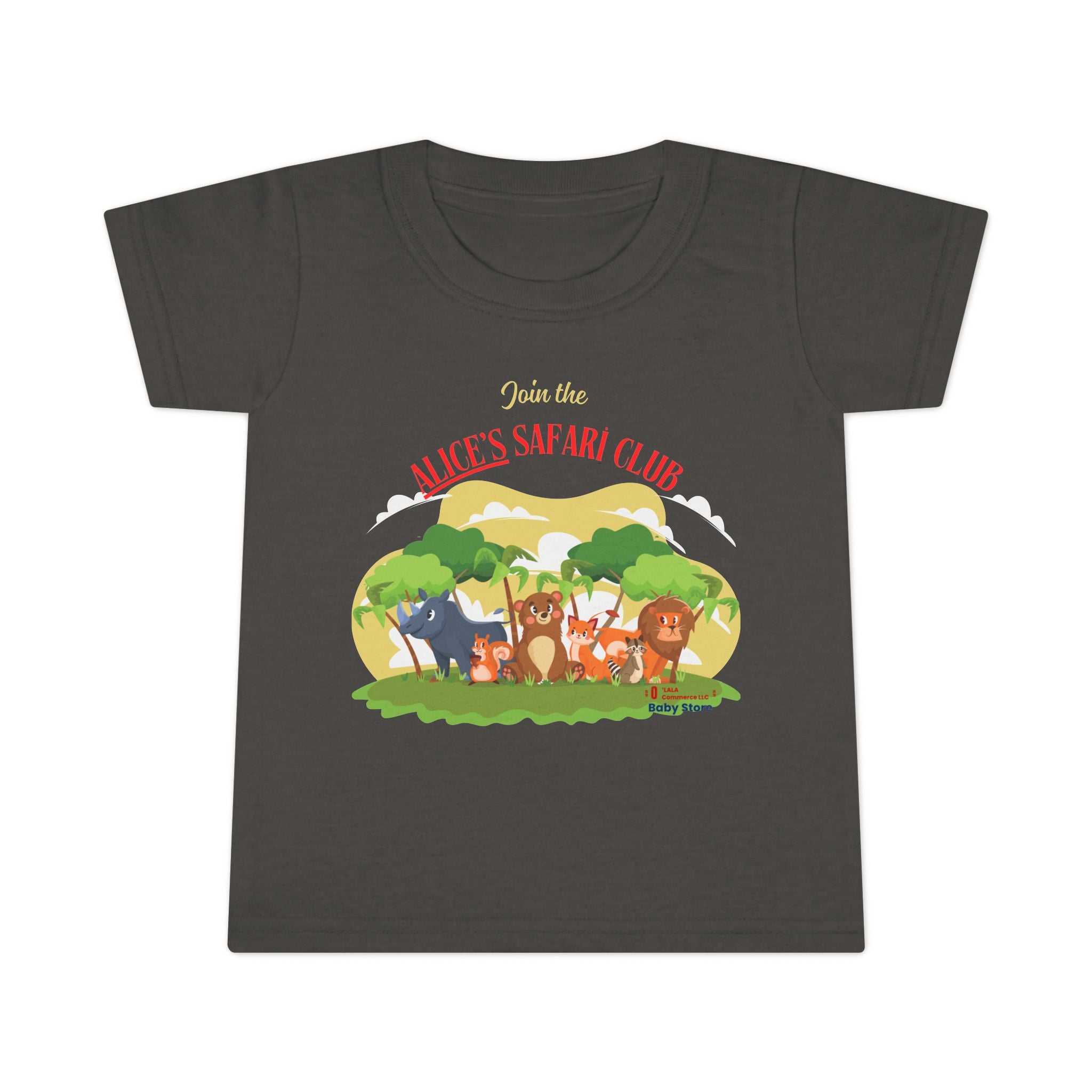 Toddler T-Shirt – Cute Safari Animal Crew Graphic Tee (Join the Wild Safari Club)