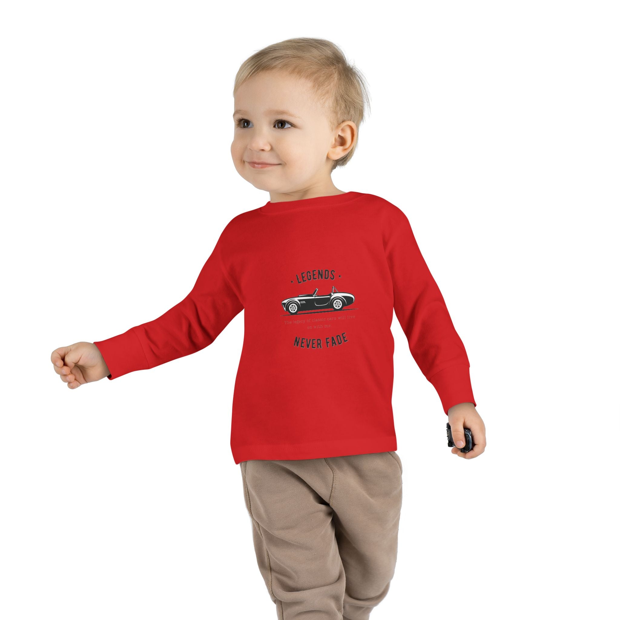 Toddler Long Sleeve Tee — 'Legends Never Fade' Vintage Car