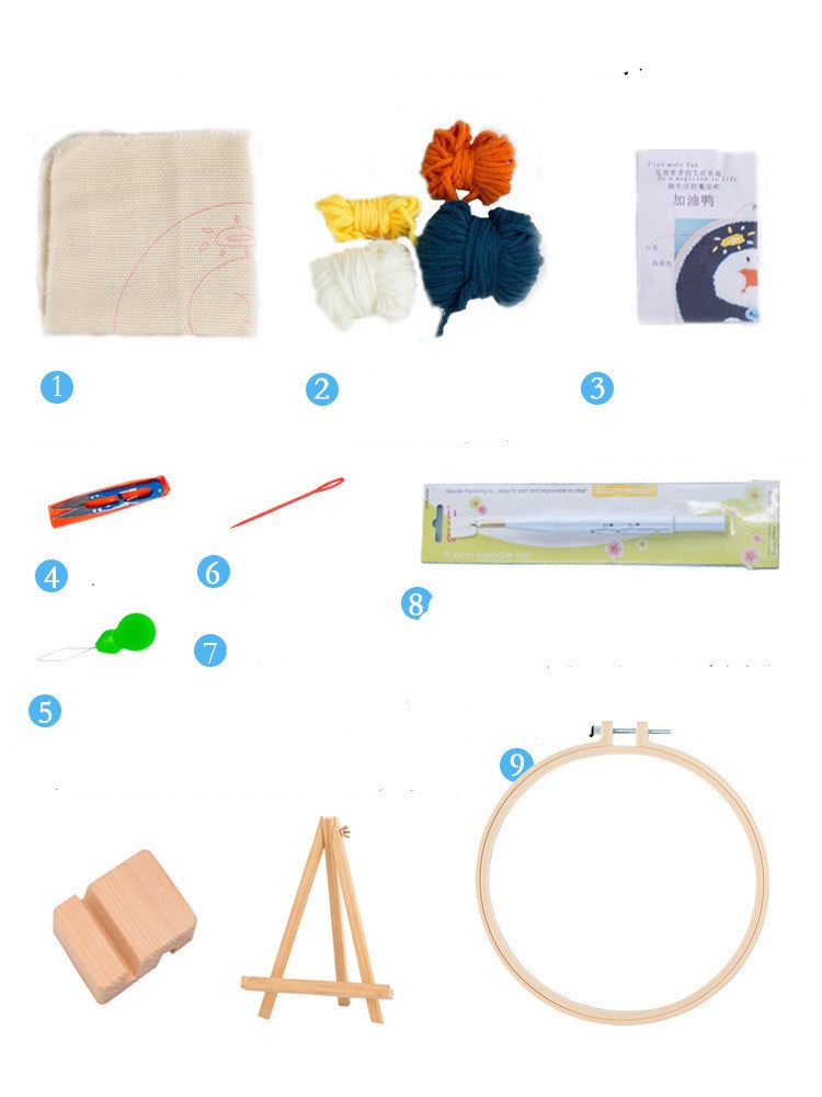 Unicorn Punch Needle Yarn DIY Craft Kit Set